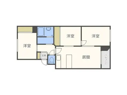 ミユキコートII(3LDK/3階)の間取り写真