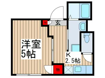 ベレオUZ(1K/2階)の間取り写真