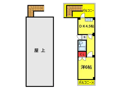 レジデンス西新宿(1DK/1階)の間取り写真