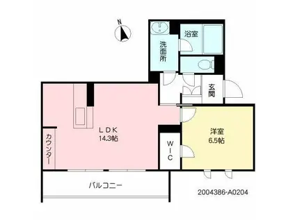 シャーメゾンステージ三芳町(1LDK/2階)の間取り写真