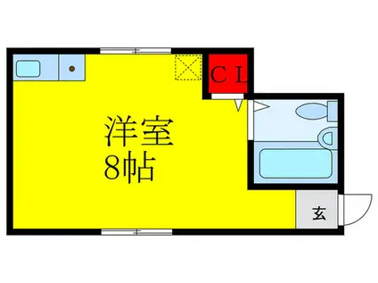 池田西山ビル(ワンルーム/2階)の間取り写真