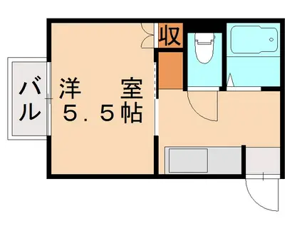 コーポBE-1(1K/2階)の間取り写真