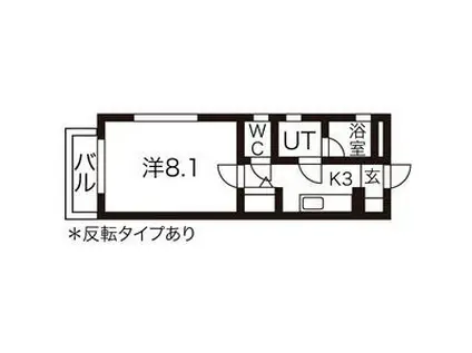 ヴィアーレバンビーニ(1K/4階)の間取り写真