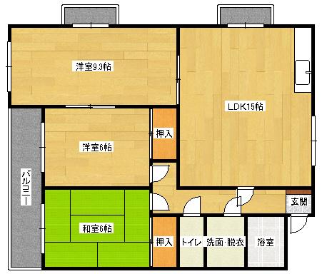 フラグラント緑井(3LDK/4階)の間取り写真