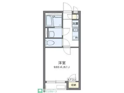 クレイノPOP花田(1K/2階)の間取り写真