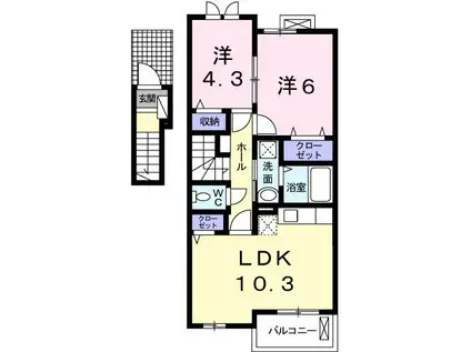 シトラスII(2LDK/2階)の間取り写真