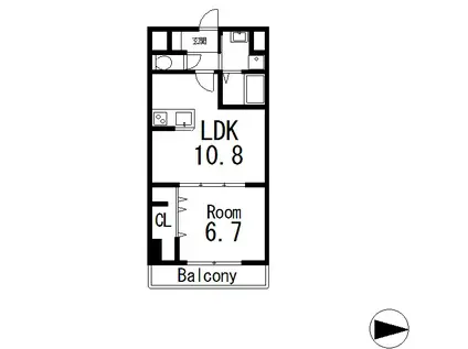 アシェンダ石山Ⅱ(1LDK/5階)の間取り写真