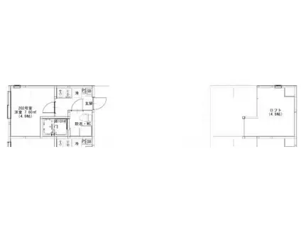 ハーモニーテラス北小岩XXII(1K/2階)の間取り写真