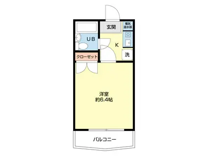 ASA中浦和ビル(1K/2階)の間取り写真