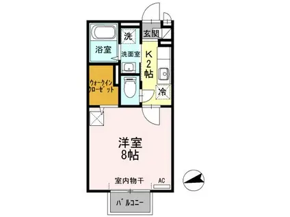 レクエルド(1K/1階)の間取り写真