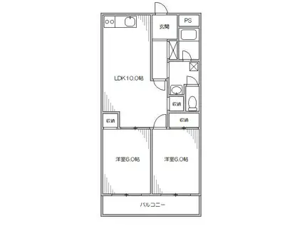 リッチハイム北浦和(2LDK/1階)の間取り写真