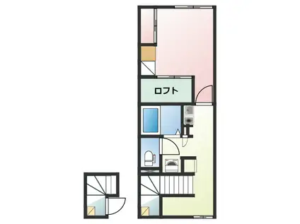 ミレニエル(1K/2階)の間取り写真