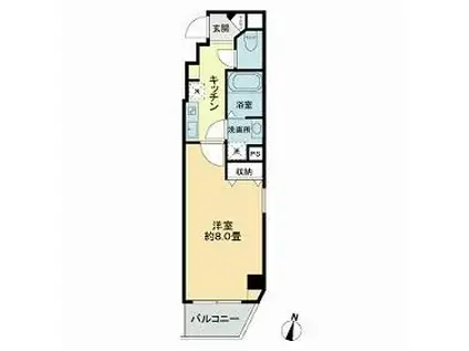 GRANDE菊川(1K/5階)の間取り写真