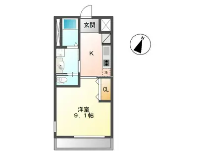 STORIA(1K/1階)の間取り写真