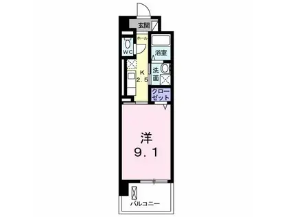 サンリットIII(1K/4階)の間取り写真