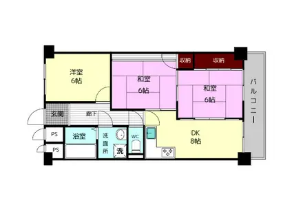 田村ビル(3DK/5階)の間取り写真