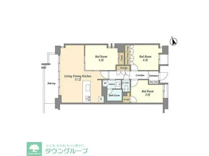 UURコート志木(3LDK/2階)の間取り写真