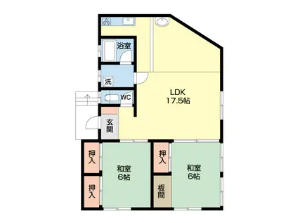 岡・貸事務所(2LDK/2階)の間取り写真
