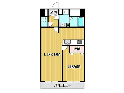 ルシエル七条(1LDK/1階)の間取り写真