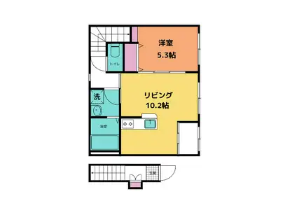 エトワール(1LDK/2階)の間取り写真