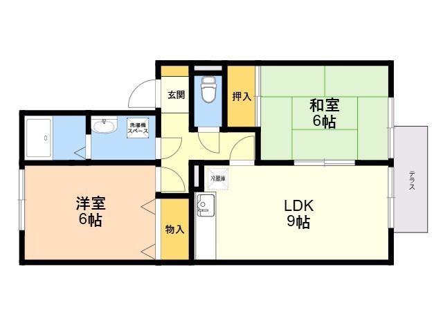 ラベンダーヴィラ(2LDK/1階)の間取り写真