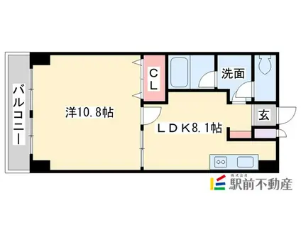 ライフステージ二日市(1LDK/3階)の間取り写真