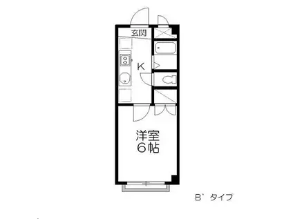 メゾンプラネット台原(1K/2階)の間取り写真