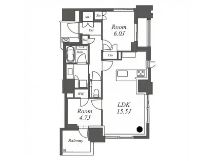 グランドメゾン名古屋駅(2LDK/15階)の間取り写真