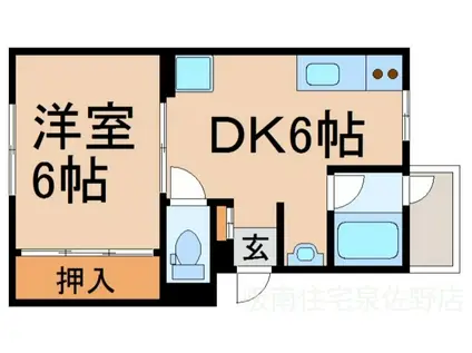 REGALO泉ヶ丘(1DK/4階)の間取り写真