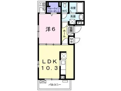 ユーアンドミーレジデンス東赤塚(1LDK/2階)の間取り写真