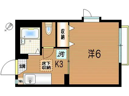 ピア・ジュトー(1K/1階)の間取り写真