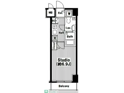 グランド・ガーラ芝公園(1K/7階)の間取り写真