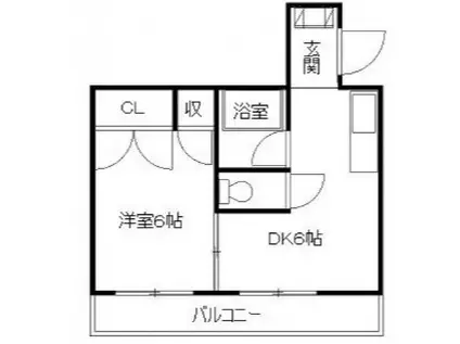 ナンユービル(1DK/3階)の間取り写真