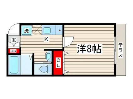 リヴェール(1K/1階)の間取り写真