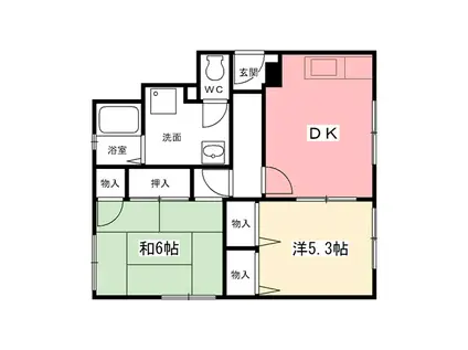 阪急甲陽線 苦楽園口駅 徒歩17分 2階建 築38年(2DK/2階)の間取り写真