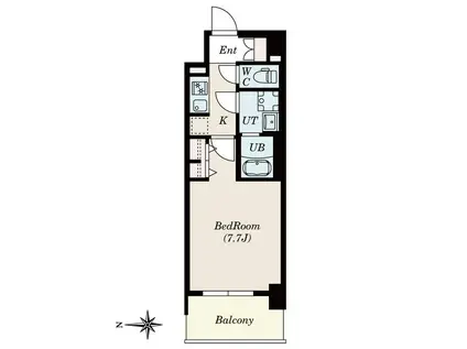 S-RESIDENCE堀田BEAUTE(1K/9階)の間取り写真