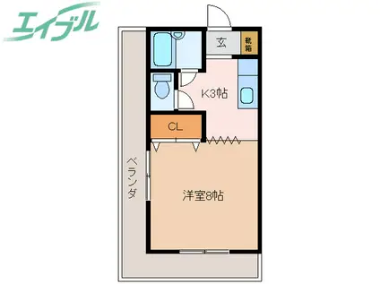 コーポ阪本(1K/3階)の間取り写真