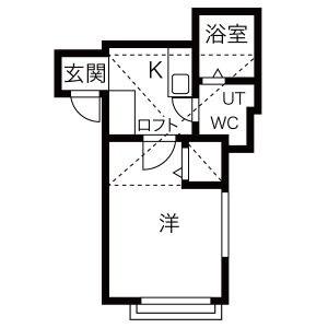アランチェート矢田(1K/1階)の間取り写真