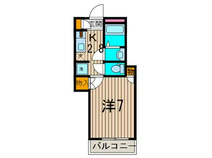 サウストレジャー(1K/3階)の間取り写真