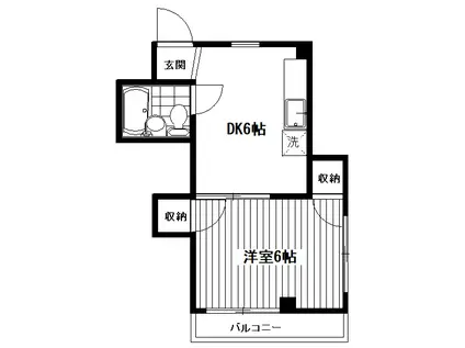 ヴィラアスカ(1DK/3階)の間取り写真