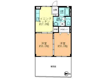 フォブール20(2DK/1階)の間取り写真