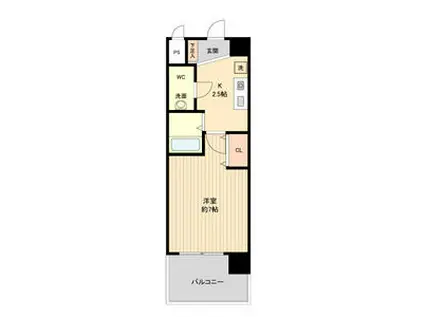 パークフラッツ金山(1K/14階)の間取り写真