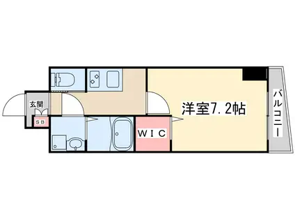 エムエスアール新大阪南(1K/2階)の間取り写真