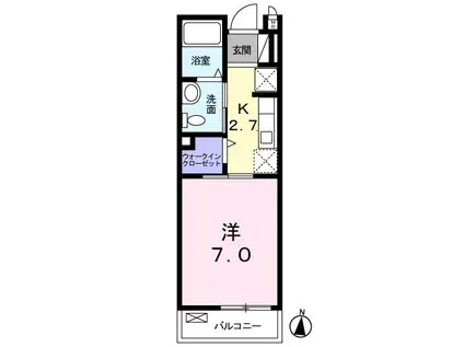 アウローラ(1K/4階)の間取り写真