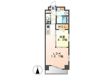 S-FORT熱田花町(1LDK/9階)の間取り写真