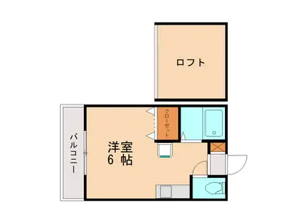 ビオス多々良B棟(1K/2階)の間取り写真