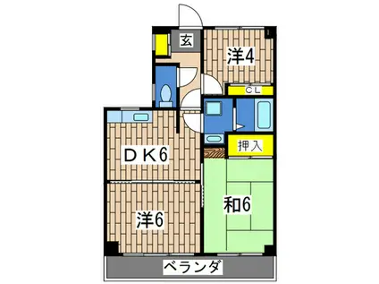 ドミール東戸塚(3DK/3階)の間取り写真