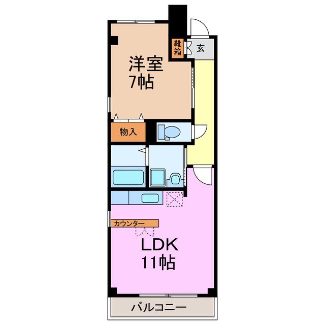 LOVE(1LDK/1階)の間取り写真