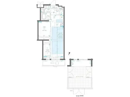 ZOOM蒲田イースト(2LDK/1階)の間取り写真