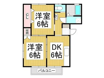 アネックス赤沼(2DK/2階)の間取り写真